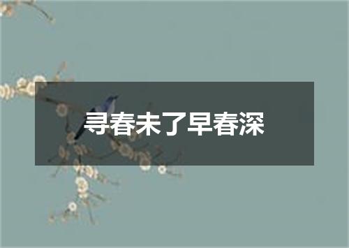 寻春未了早春深