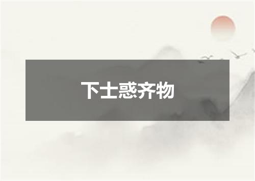 下士惑齐物