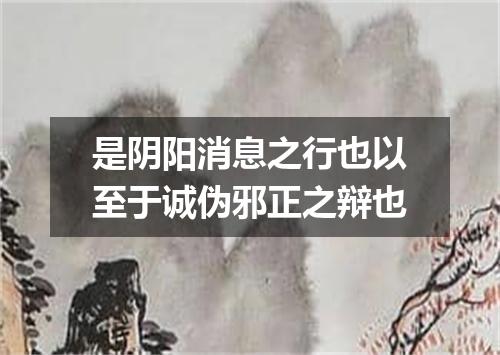 是阴阳消息之行也以至于诚伪邪正之辩也