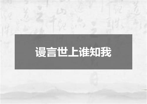 谩言世上谁知我