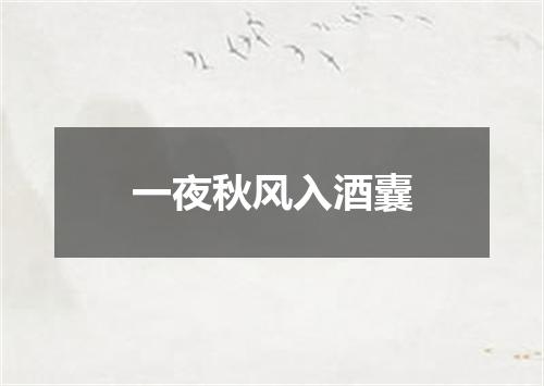 一夜秋风入酒囊
