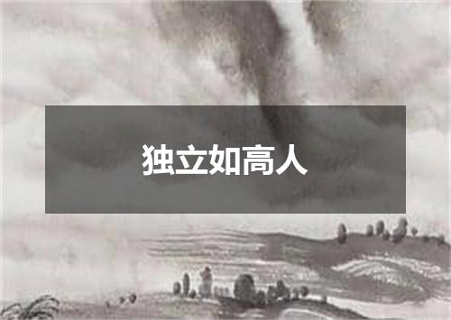 独立如高人