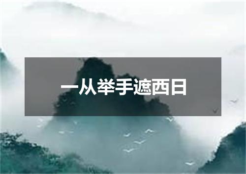一从举手遮西日