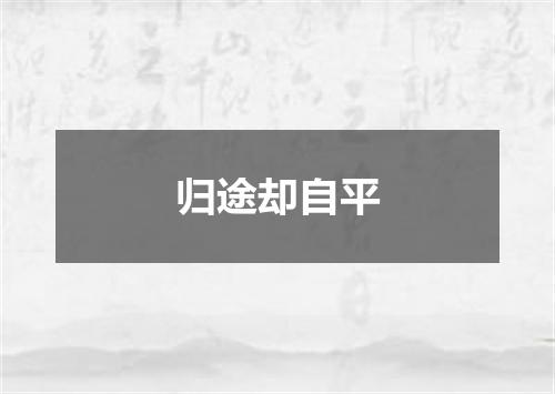 归途却自平