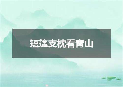短篷支枕看青山