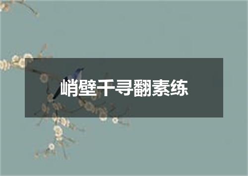 峭壁千寻翻素练