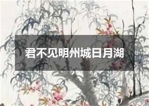 君不见明州城日月湖