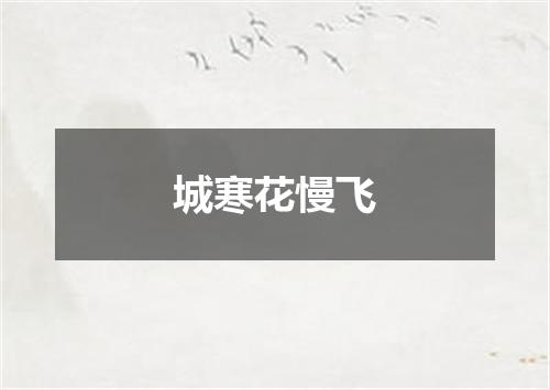 城寒花慢飞