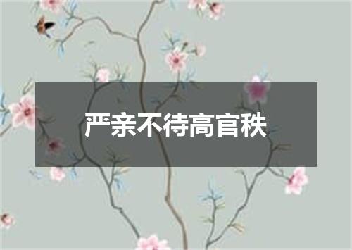 严亲不待高官秩