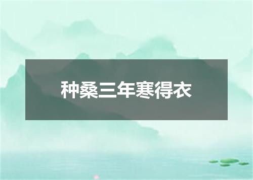 种桑三年寒得衣