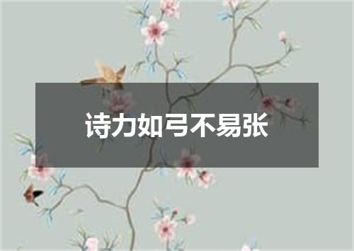 诗力如弓不易张