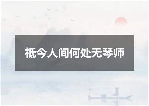 祗今人间何处无琴师