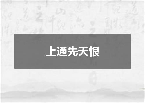 上通先天恨
