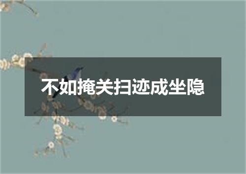 不如掩关扫迹成坐隐