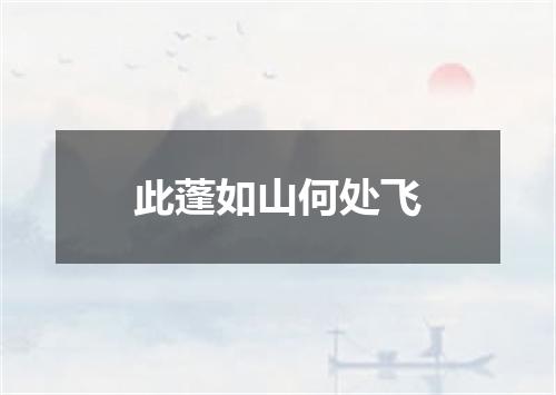 此蓬如山何处飞