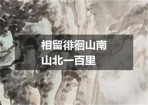 相留徘徊山南山北一百里