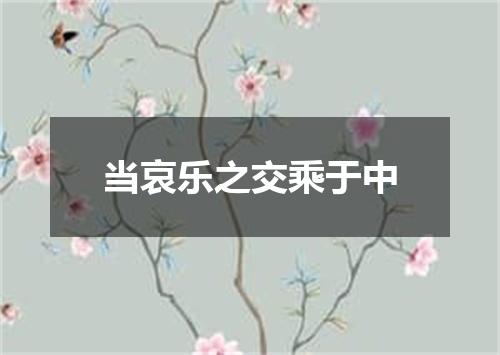 当哀乐之交乘于中