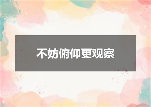 不妨俯仰更观察