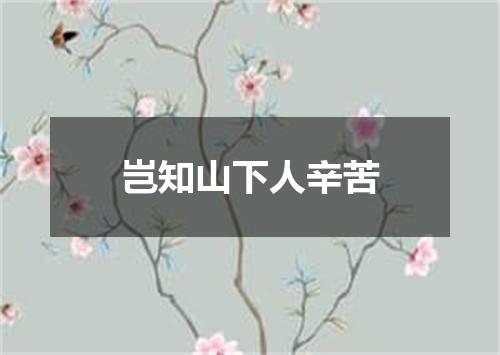 岂知山下人辛苦