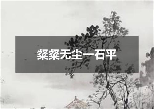 粲粲无尘一石平