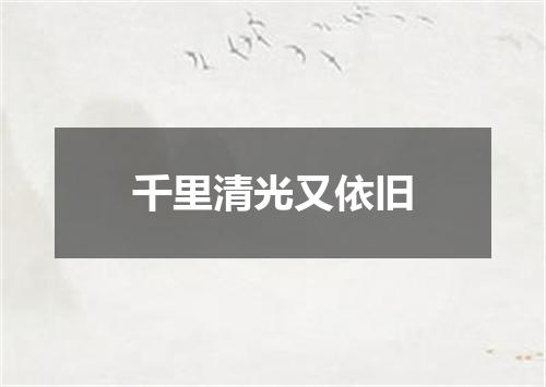 千里清光又依旧