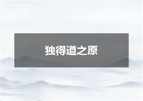 独得道之原