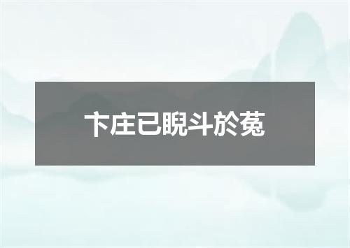 卞庄已睨斗於菟