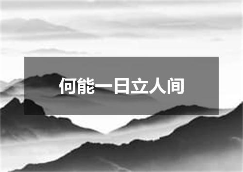何能一日立人间
