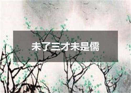 未了三才未是儒