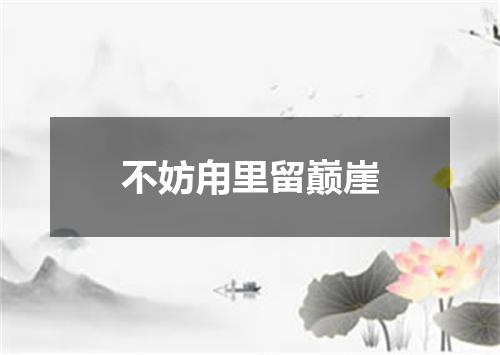 不妨甪里留巅崖