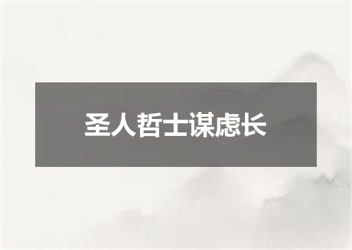 圣人哲士谋虑长