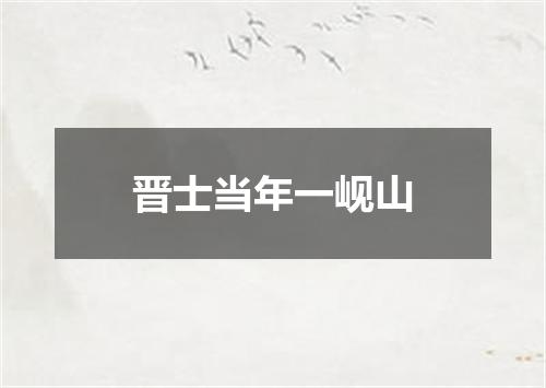晋士当年一岘山
