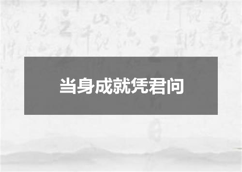 当身成就凭君问