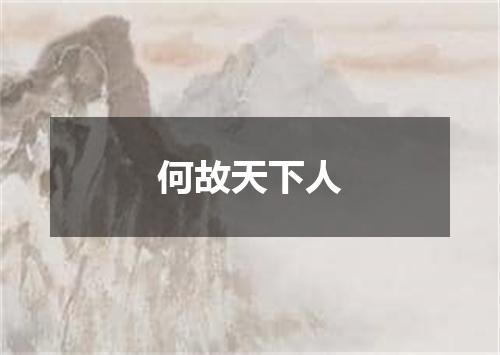 何故天下人