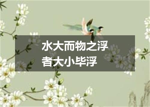 水大而物之浮者大小毕浮