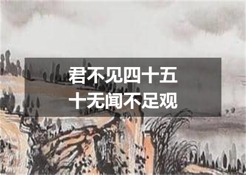 君不见四十五十无闻不足观