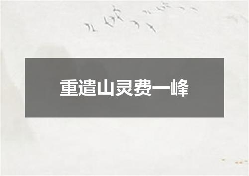 重遣山灵费一峰
