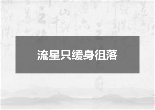 流星只缓身徂落