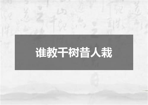 谁教千树昔人栽
