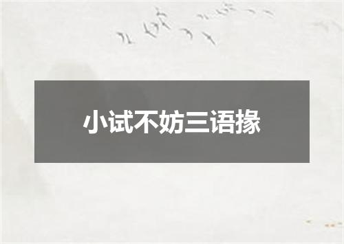 小试不妨三语掾