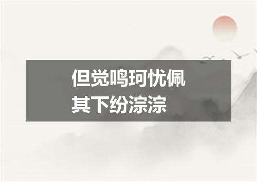 但觉鸣珂忧佩其下纷淙淙