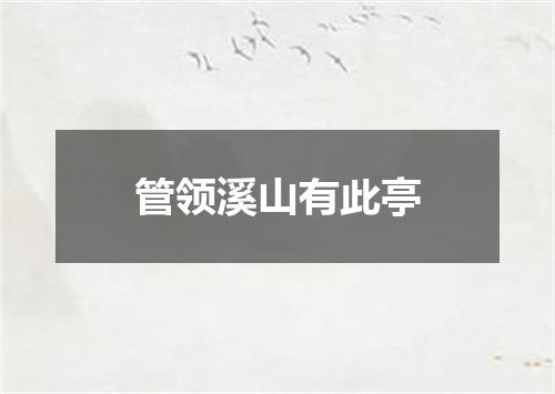 管领溪山有此亭