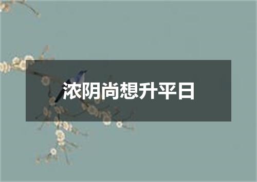 浓阴尚想升平日