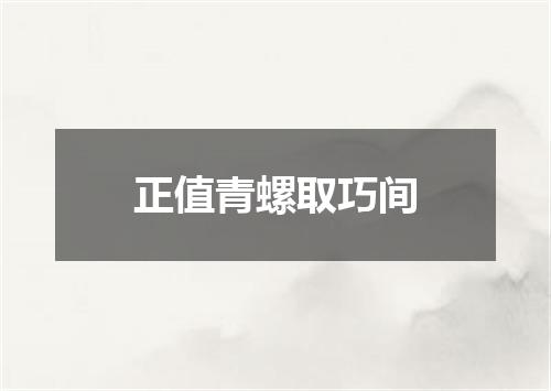 正值青螺取巧间