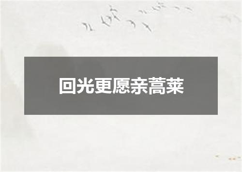 回光更愿亲蒿莱