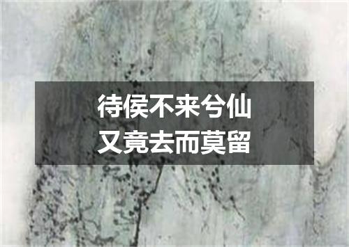 待侯不来兮仙又竟去而莫留
