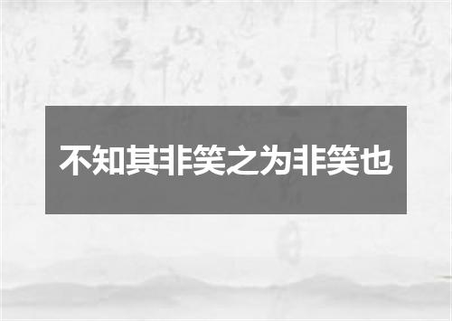 不知其非笑之为非笑也