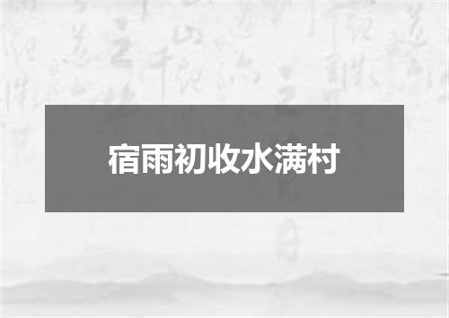 宿雨初收水满村