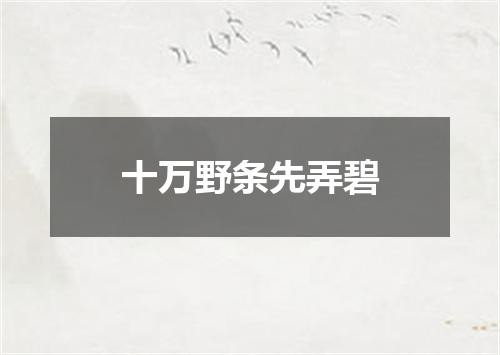 十万野条先弄碧