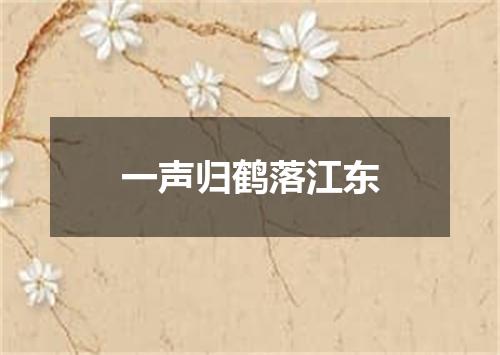 一声归鹤落江东